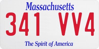 MA license plate 341VV4
