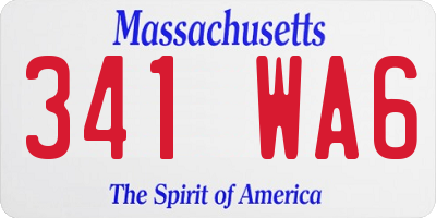 MA license plate 341WA6