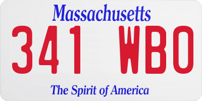 MA license plate 341WB0
