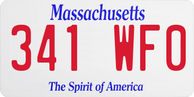 MA license plate 341WF0