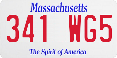 MA license plate 341WG5