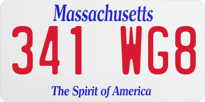 MA license plate 341WG8