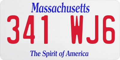 MA license plate 341WJ6