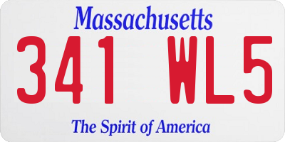 MA license plate 341WL5