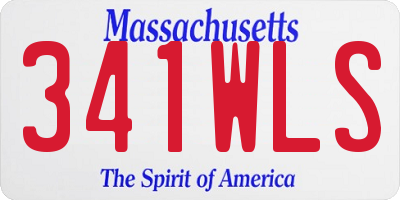 MA license plate 341WLS