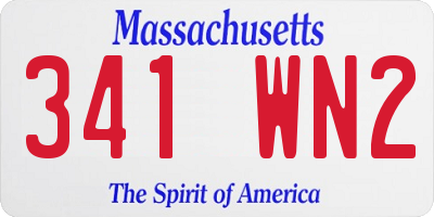 MA license plate 341WN2