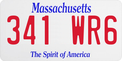 MA license plate 341WR6