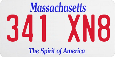 MA license plate 341XN8