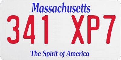 MA license plate 341XP7