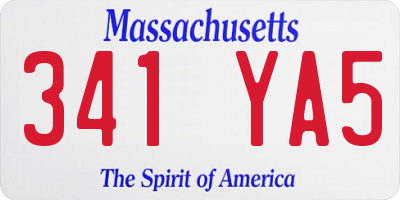 MA license plate 341YA5