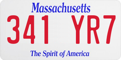 MA license plate 341YR7