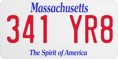MA license plate 341YR8