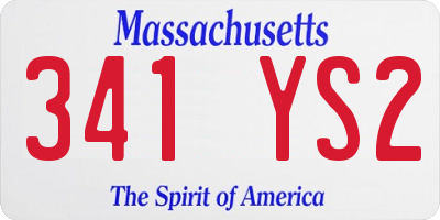 MA license plate 341YS2