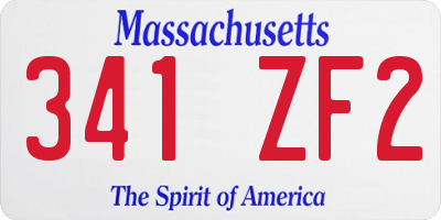 MA license plate 341ZF2