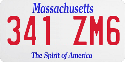 MA license plate 341ZM6