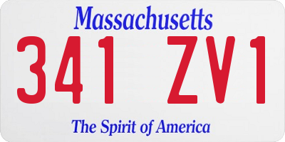 MA license plate 341ZV1