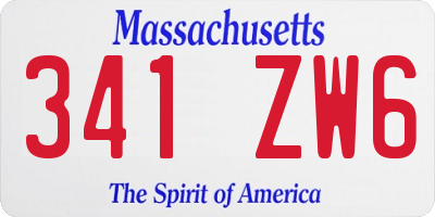 MA license plate 341ZW6