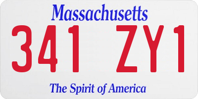 MA license plate 341ZY1