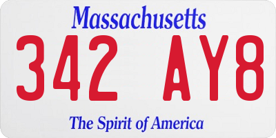 MA license plate 342AY8