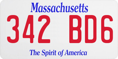 MA license plate 342BD6