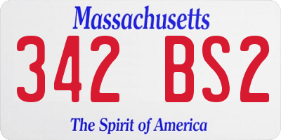 MA license plate 342BS2