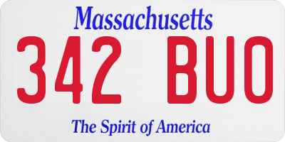 MA license plate 342BU0