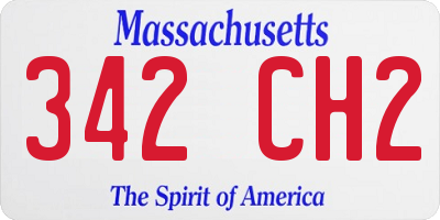 MA license plate 342CH2