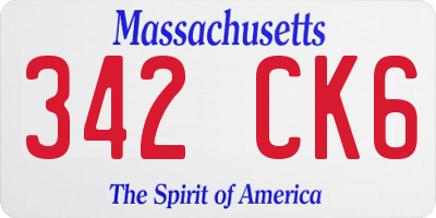MA license plate 342CK6