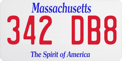MA license plate 342DB8