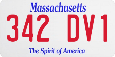 MA license plate 342DV1