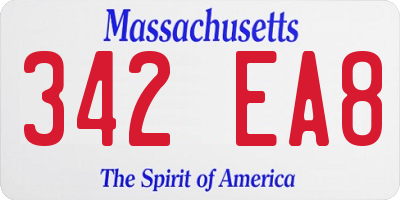 MA license plate 342EA8