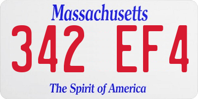 MA license plate 342EF4