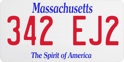 MA license plate 342EJ2
