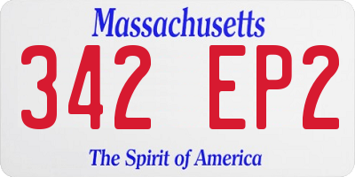 MA license plate 342EP2