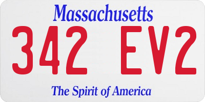 MA license plate 342EV2