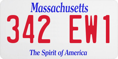 MA license plate 342EW1
