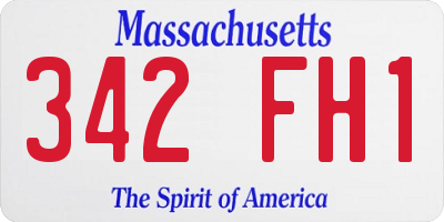 MA license plate 342FH1