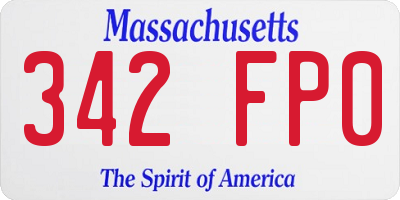 MA license plate 342FP0