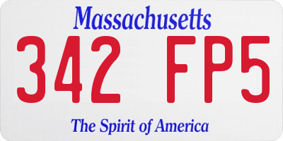 MA license plate 342FP5