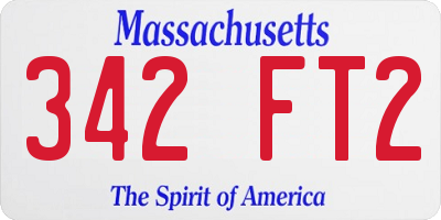 MA license plate 342FT2