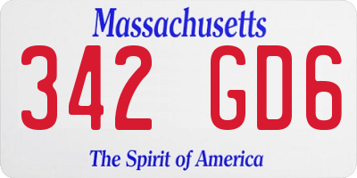MA license plate 342GD6