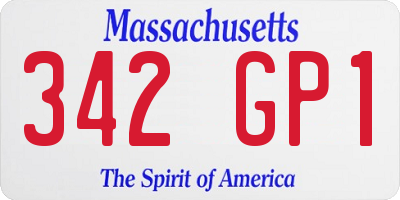 MA license plate 342GP1
