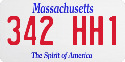 MA license plate 342HH1
