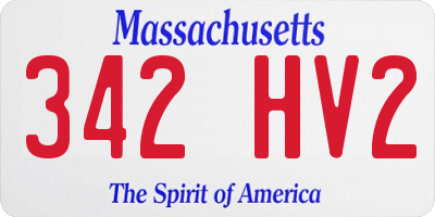 MA license plate 342HV2