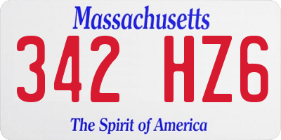 MA license plate 342HZ6