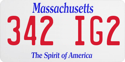 MA license plate 342IG2