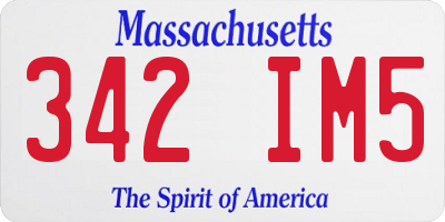 MA license plate 342IM5
