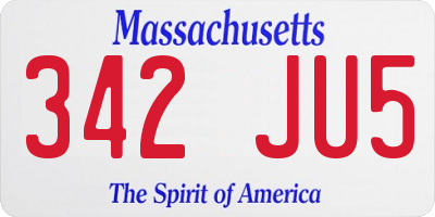 MA license plate 342JU5