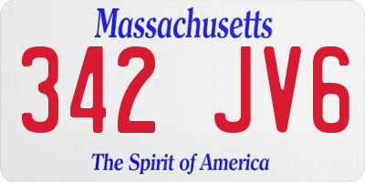 MA license plate 342JV6