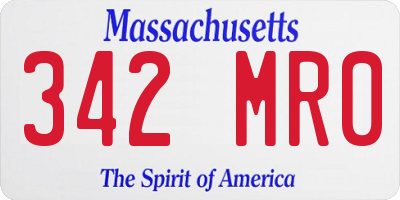 MA license plate 342MR0